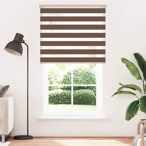 Maison Exclusive - Estor cebra marrón 130x200 cm tejido ancho 125