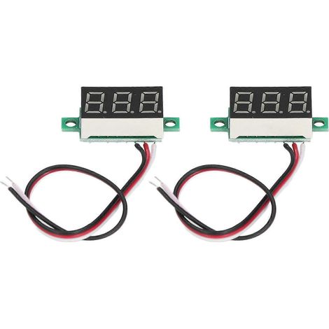 Stück digitales Voltmeter, Spannungsmesser mit 3 Drähten, 0,36 Zoll grüne LED-Anzeige, DC 0,00 V – 30,0 V