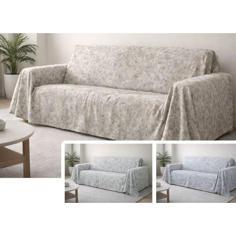 Telo Arredo Copritutto Salvadivano 100% Cotone Made In Italy Disegno Mitril, misuraMatrimonialecoloreBronzo (1/5)