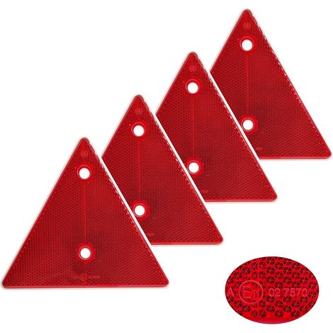 4 PCS Catadioptres Remorque Triangle Rouge Réflecteur de Plastique avec - Installation à Visser pour remorque de Voiture, Camion, Caravan, Van (1/5)