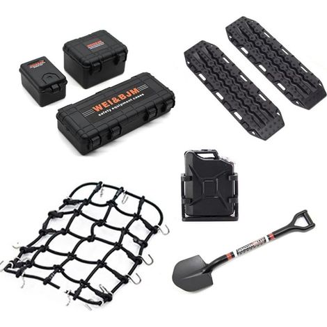 Pelle Universelle de Filet de Bagage de Valise de Décoration Simulée de 8 Pièces/Ensemble pour TRX4 SCX10 90046 1/10 Accessoires de Remplacement de Voiture RC Orange (1/5)