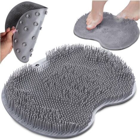 Tapis de massage pour pieds et dos pour la douche - Tapis de massage en silicone avec ventouses - Tapis de massage et récure-pieds - Brosse pour les pieds et le dos (1/5)
