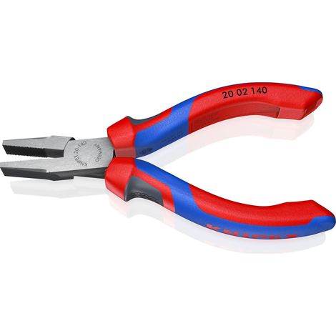 KNIPEX 20 02 140 Pinza per meccanica a becchi piatti diritti con manici comfort atramentata nera 140 mm (1/6)
