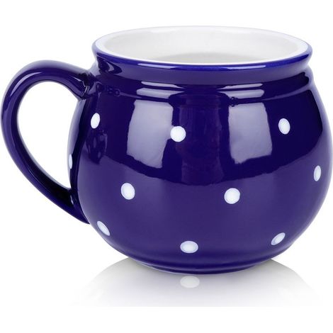 Mug en céramique à pois bleus 200 ml (1/5)