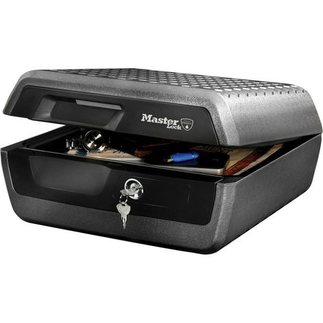 Master Lock – Caisson de sécurité format L – Résistant au feu et à l’eau – Serrure à clé – Dimensions 19,3x41,9x37,5 cm – Capacité 10 L – Poids 14,1 kg