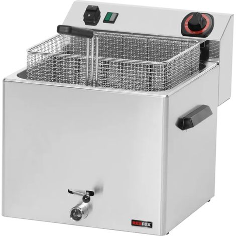 Friteuse électrique 0,74 kW/l, 11 l TOP avec robinet de vidange 400 V REDFOX - FE 10 T - REDFOX