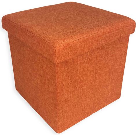 POUF CONTENITORE POGGIAPIEDI TESSUTO TAYLOR ARANCIO (1/2)