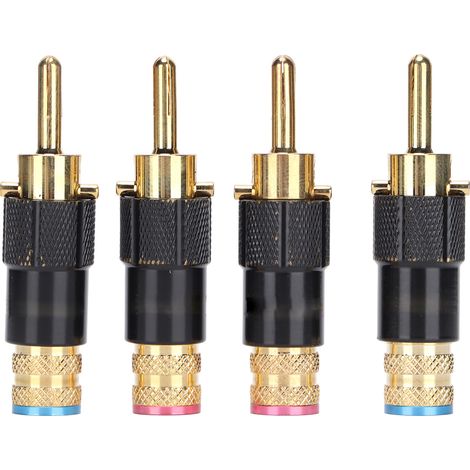 Preffair BA1410 Fiches Banane 24K Dorées HIFI pour Connexion Haut-Parleur et Systèmes Audio-Vidéo (1/5)