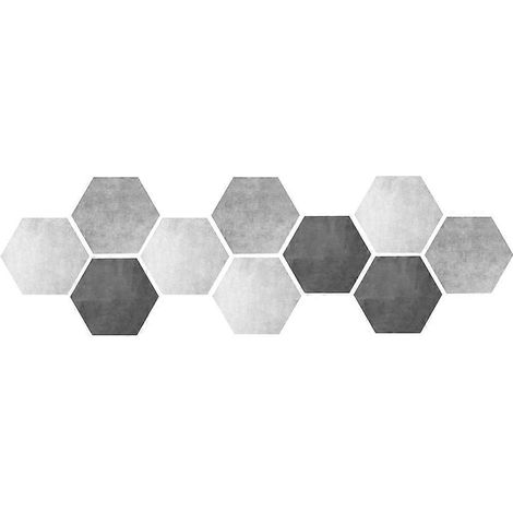 Lot de 10 autocollants hexagonaux imperméables, antidérapants et auto-adhésifs pour carrelage en céramique, pour murs et sols - Décoration intérieure (1/4)