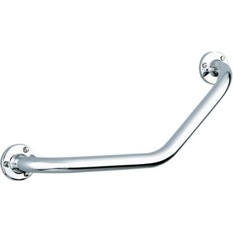 Delabie – Barre de maintien coudée 135° inox 304 poli brillant 220x220mm – Capacité 200 kg – Fixation 3 trous pour installation sécurisée (1/5)
