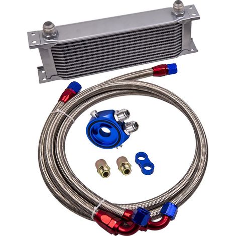 Universal Radiador De Aceite De Rendimiento Fila 13 con Filter Adapter & Hose Kit (1/5)