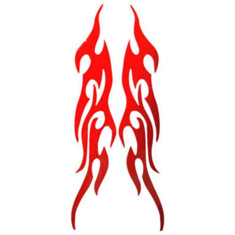 Motorrad-Flammen-Aufkleber, Hot-Rod-Feuer-Aufkleber, Tribal-Flamme, light Retro-reflective Aufkleber, Aufkleber für Motorrad-Fahrradhelm, Cane Walker (rot) (1/5)