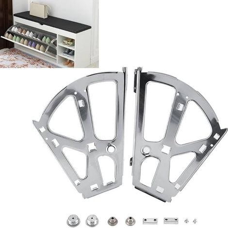 Shoe Cabinet Hinge, Stainless Steel Drawer Hinges Turing Rack Replacement Storing Organizing Shoes (1/5)