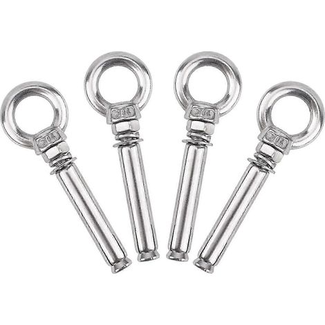 Boulon d'expansion, lot de 4 en acier inoxydable 304, ancrage annulaire, vis à œillet avec crochet fermé, boulon d'expansion interne pour mur en béton. (1/5)