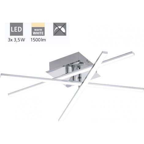 Plafoniera da soffitto o parete 50x50x9 5 cm in metallo cromato e led - Eglo Lasana (1/4)