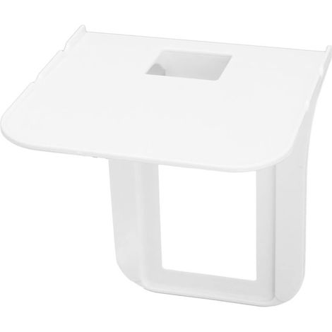 Étagère murale pour prise électrique blanche, rangement brosse à dents téléphone enceinte, sans perçage (1/5)