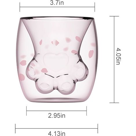 Mug Patte de Chat, Mug à Café Griffe de Chat, Mug en Verre à Double Paroi, Cadeau Original pour les Amis (1/4)