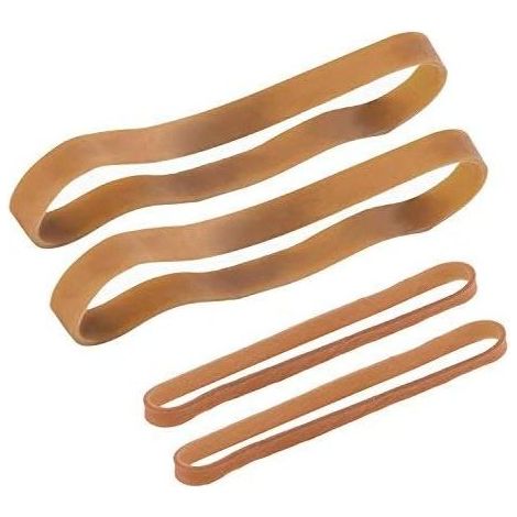 60-teiliges Gummiband-Set, große Gummibänder für Büro, Haushalt und Schule, 100 x 5 mm, 160 x 10 mm, Dunkelgelb