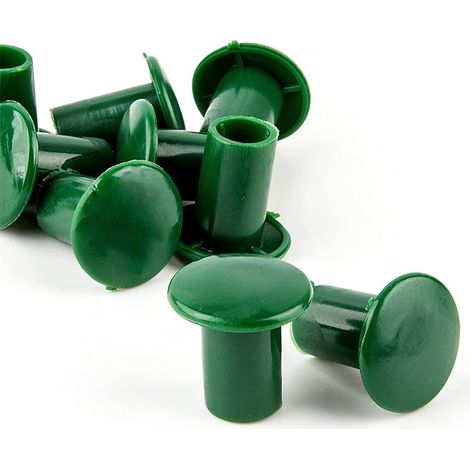 Lntyq 36 Stück Sicherheitskappen für Bohnenstangen, 3 cm Gummi-Sicherheitskappen für Bohnenstangen, Schutzkappen für den Garten im Freien (grün) (1/3)