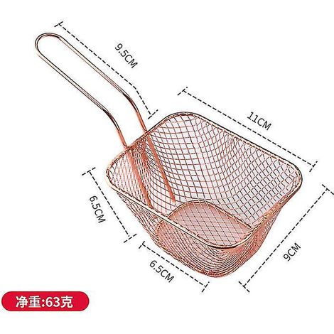 Frittierkorb, Snackeimer, Aufbewahrungskorb für frittiertes Hähnchen, Frittierkorb, Ölsieb, kreatives Geschirr – J – Klein – Roségold