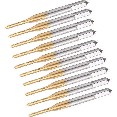 10 Stück beschichtete Gewindebohrer aus hochfestem HSS, Maschinengewindebohrer M1,6 x 0,35 (1/5)
