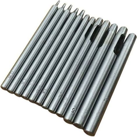 10 Pièces Emporte Pièce cuir, Poincon Creux Poinçon en Cuir Poinçon Creux en Acier Rond Set Outils de Perforation de Trou Cre (1/4)
