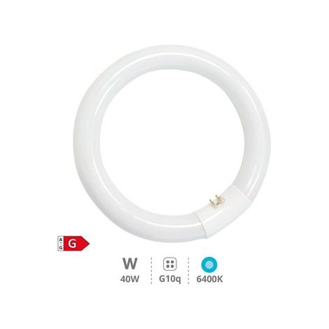 GSC – Tube fluorescent circulaire T9 40W G10q 6400K – 2600 lumens – Angle d'ouverture 360º – Durée de vie jusqu'à 15 000 heures