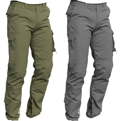 Issaline 8028C Raptor Urban Work Pantaloni da lavoro cargo multitasche 100% cotone canvas taglia XXL colore Verde (1/2)