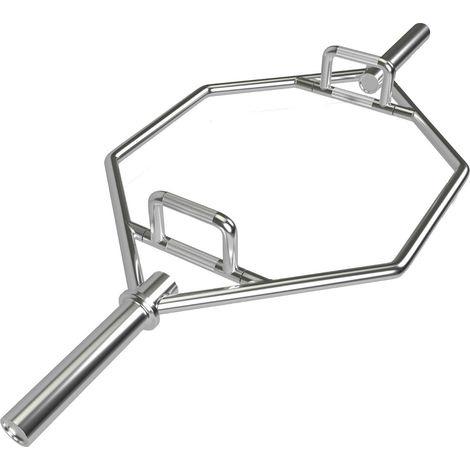 Barre de Piège Hexagonale Olympique d'Haltérophilie Charge 363KG Barre de Levage Pliable avec Poignées Texturées Manchons 25 CM Argent (1/5)