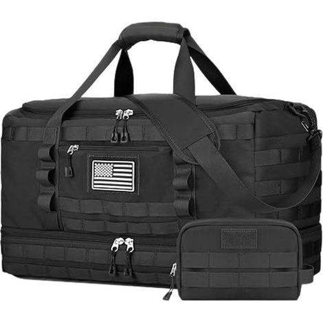 Sac de voyage bandoulière en tissu Oxford 600D 106L camouflage, idéal pour les activités plein air. (1/5)