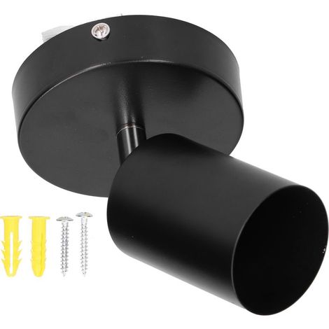 Support GU10 en fer forgé, tête unique orientable pour éclairage sur rail, idéal chambre ou centre commercial, 85‑265V, noir (1/5)