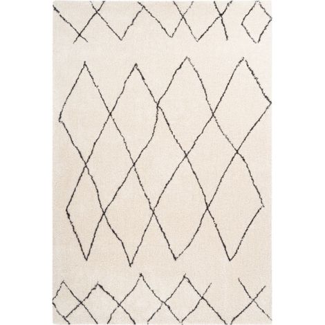 Tapis Motif Géométrique "Orlando" Ivoire 120 x 170 cm (1/4)