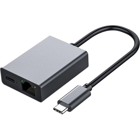 Adaptateur Usb-C Vers Rj45 - Convertisseur Ethernet Gigabit 1000 Mbps Avec Chargement Pd - Pour Ordinateurs Portables Tablettes Et Smartphones - 1 Pièce (1/5)