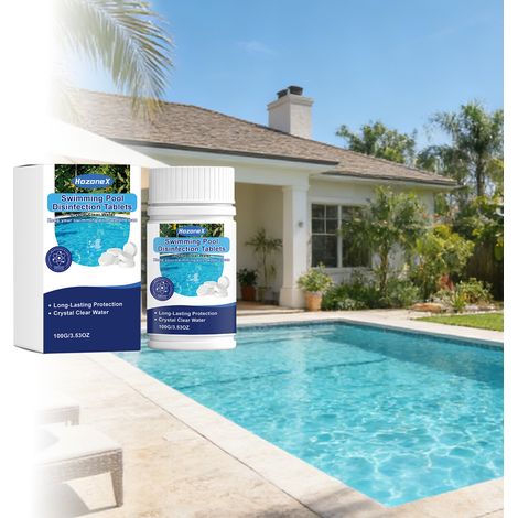 Pool cleaning sheets easily dissolve and clean pool scale and stains, clarify water, and remove odors -- 100g -- BIEMMEDUE (1/5)