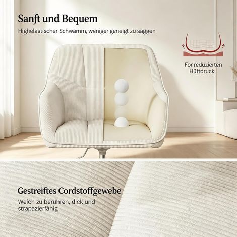 Fauteuil de travail ergonomique, siège pivotant design à dossier haut, chaise de bureau tendance, fauteuil moderne pour bureau (1 unité) (1/5)