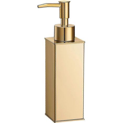 Distributeur de savon sur pied carré, distributeur de lotion et de savon, distributeur de shampoing doré pour douche, salle de bain, cuisine (1/4)