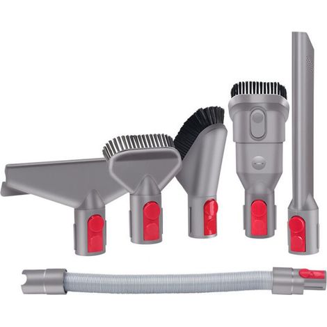 Buse Brosse Accessoires Kit avec Tuyau Extensible pour Dyson V7 V8 V10 V11 V11 SV10 SV11 SV14 Aspirateur, Quick Release Nettoyage Tool Kit pour Maison et Voiture (6 in 1) (1/3)