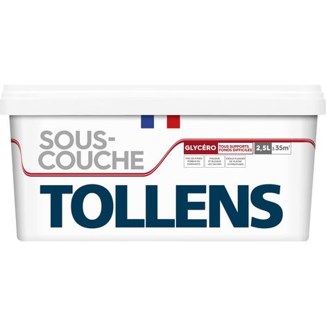 Sous-couche Glycéro - Idéale pièces humides - Opacifiante - TOLLENS - 2,5L = 35m²