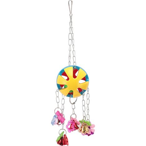 Jouet Cloche pour Perroquet - Plastique Durable Résistant aux Morsures - Anti-Stress et Ludique pour Oiseaux Moyens et Grands (1/4)