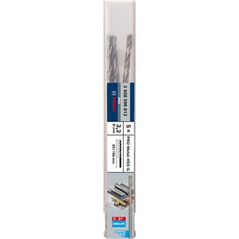 Bosch PRO Metal HSS-G Spiralbohrer, 3,2 x 69 x 106 mm, 5-tlg.