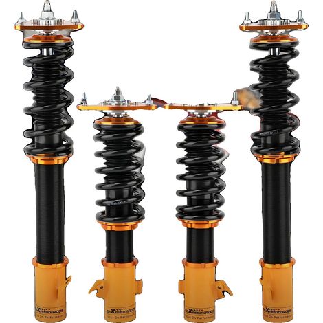 Gewindefahrwerk, höhenverstellbar von 1 bis 3 Zoll, 24 Dämpfungsstufen, Federrate vorne 9 kg/mm, Federrate hinten 7 kg/mm, Zweirohr-Stoßdämpfer (1/5)