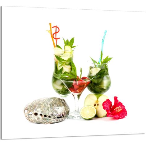 GLASPLATTE FÜR KÜCHE 65x60 Obst