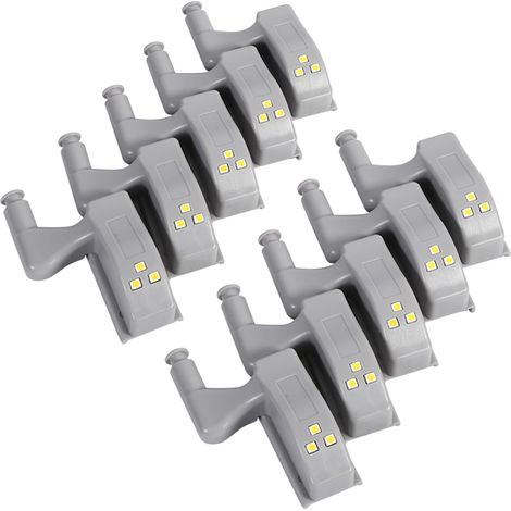 10 Pièces Charnière LED Capteur Lumière Charnière Lumières pour Armoires Charnière Lumières WarmCool Blanc Universel Armoire Placard Placard Armoire LED Charnière Lumière pour (1/5)