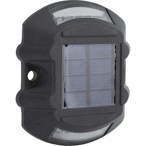 Balise Solaire de Quai IP68 Étanche Alliage Aluminium Plot de Voie Solaire LED Très Lumineux Éclairage Terrasse Solaire Extérieur Lumière Blanche (1/5)