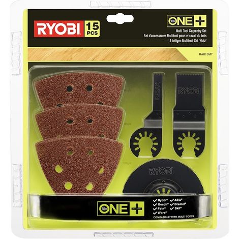 Ryobi RAK15MT Kit 15 Schleifpapiere Universalklingen Multifunktionswerkzeug