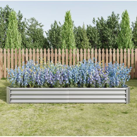 Bancal elevado 232x113.5x30 cm plateado de metal galvanizado con base abierta (1/5)