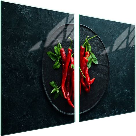 Plaque de protection en verre pour cuisinière 2x45x52 Chili (1/5)