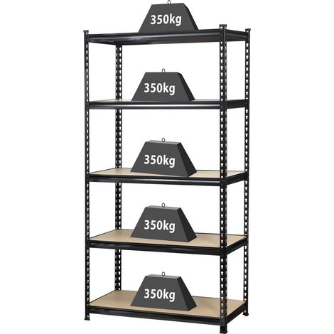 TOOLCRAFT 1530556 Schwerlastregal 350 kg  Metall, MDF Holzboden Anthrazit/Schwarz