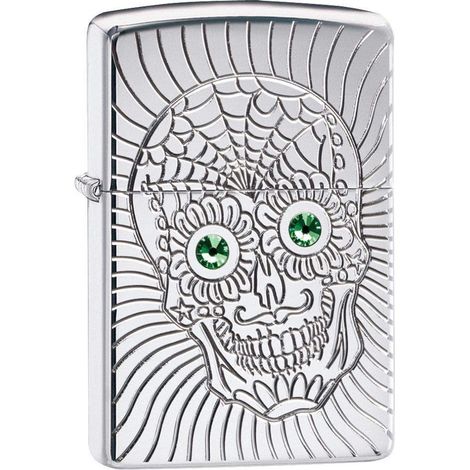 Briquet Tempête, Série Flamme, Chromé Poli Miroir, Emblème Gravé en Profondeur, Rechargeable, Résistant Au Vent, Coffret Cadeau (1/5)