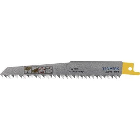 TECWERK Säbelsägeblatt L.150mm B.19mm 4,2mm TPI 6 HCS/CV 5 St./Karte TW (1/2)
